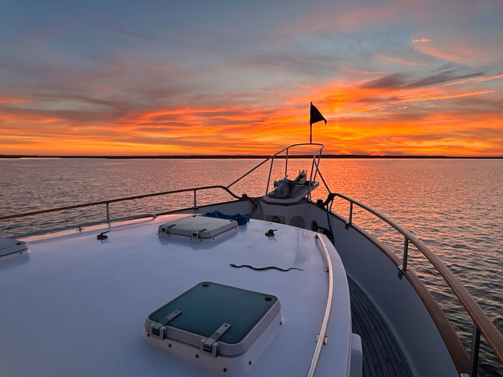 sunset view from the boat